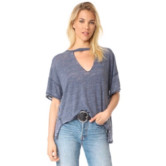 Free People Tops - NWT Free People Jordan Choker Tee M in Indigo